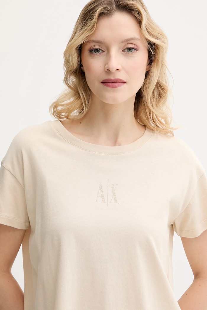 Bavlnené tričko Armani Exchange béžová XW000830.AF10356