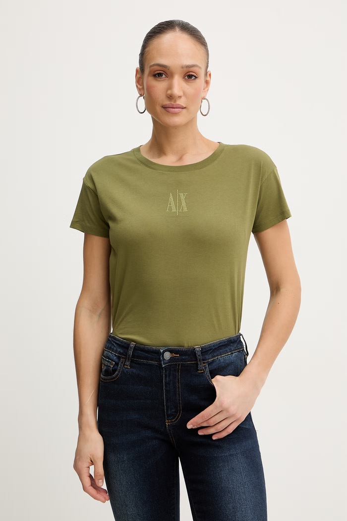 Bavlnené tričko Armani Exchange zelená XW000830.AF10356