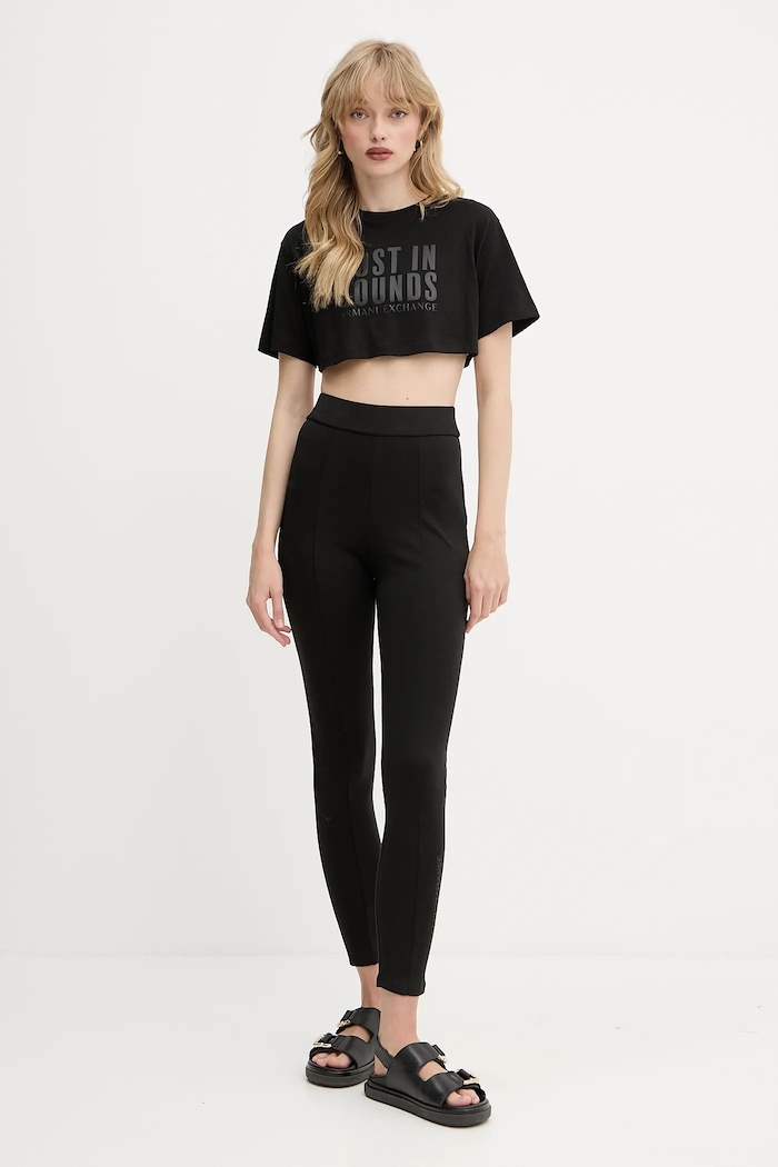 Armani Exchange pamut póló XW000546.AF10359 fekete SS25