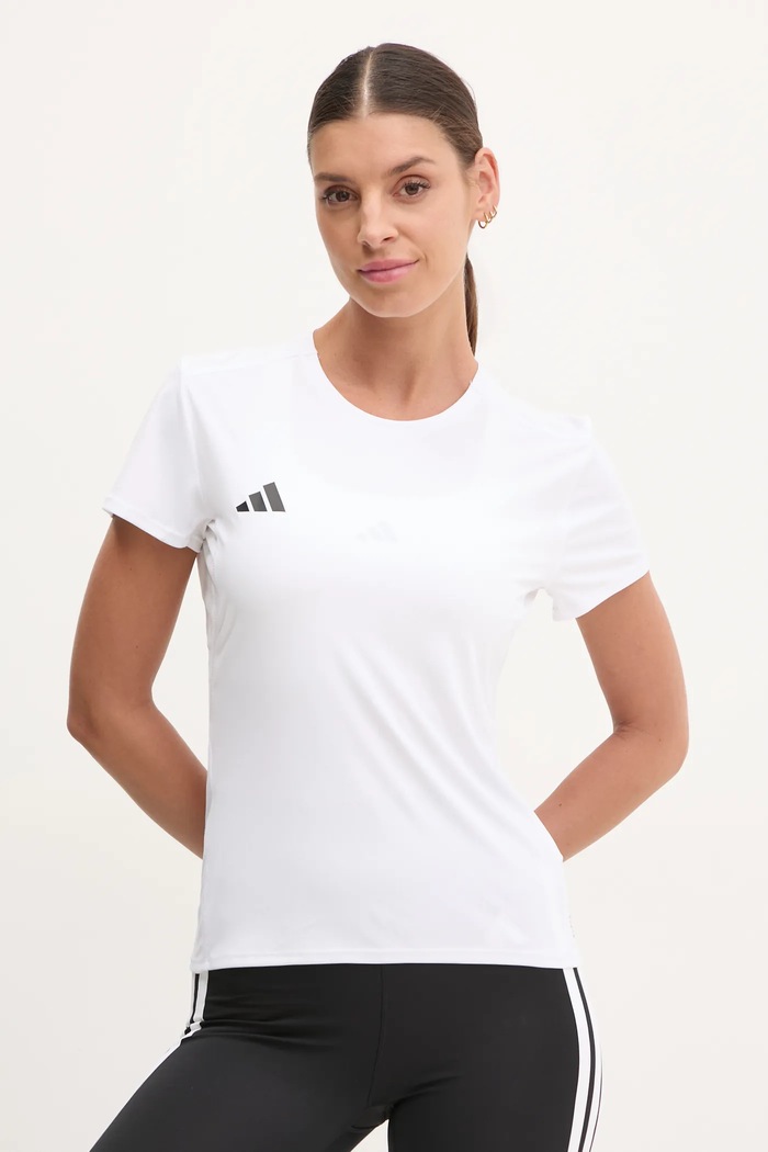 Bežecké tričko adidas Performance Adizero jednofarebný biela IN1173
