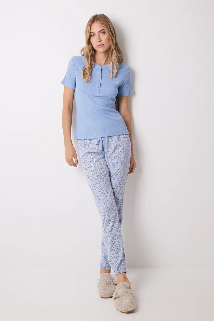 Pyžamové tričko women'secret MIX AND MATCH HAMPTONS modrá 3278425