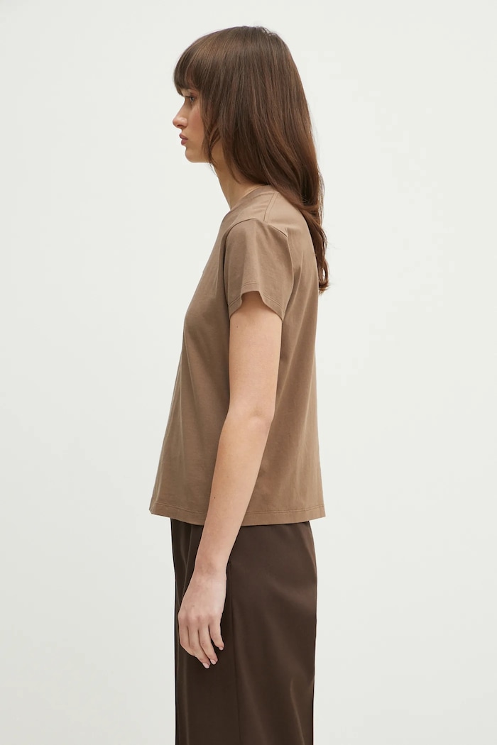 MM6 Maison Margiela cotton t-shirt S52GC0326 brown SS25