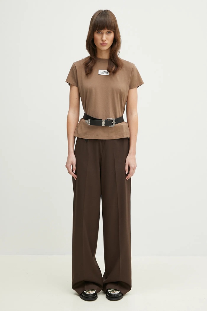 MM6 Maison Margiela cotton t-shirt S52GC0326 brown