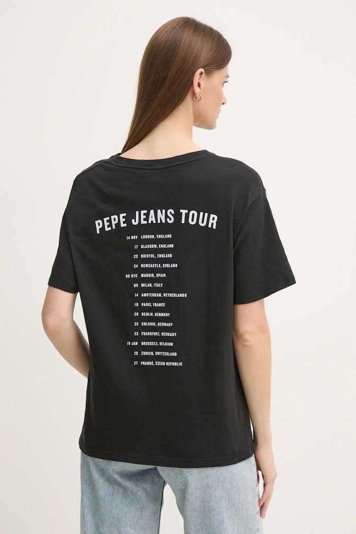 Pamučna majica Pepe Jeans LELE PL505992 crna SS25