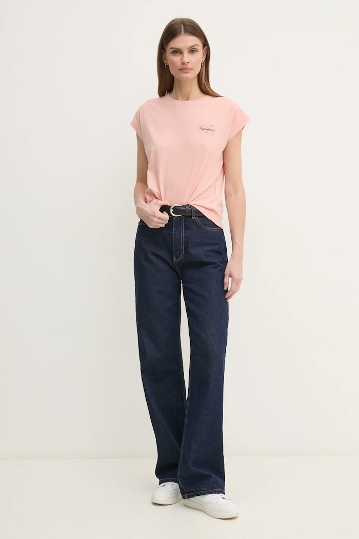 Pamučna majica Pepe Jeans LORENA PL505998 roza SS25