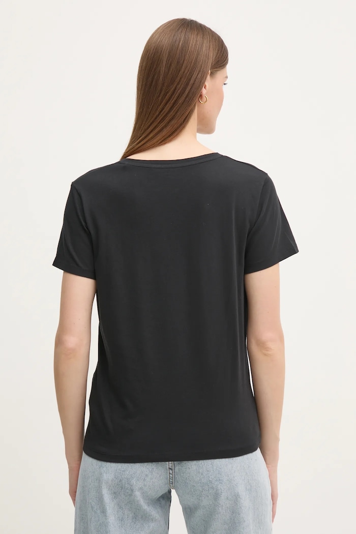 Îmbrăcăminte Pepe Jeans tricou din bumbac LOLLY V-NECK PL505999 negru