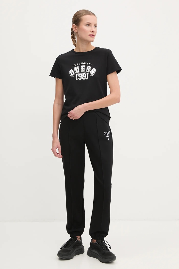 Guess tricou din bumbac MARTINA V5RI06.I3Z14 negru SS25
