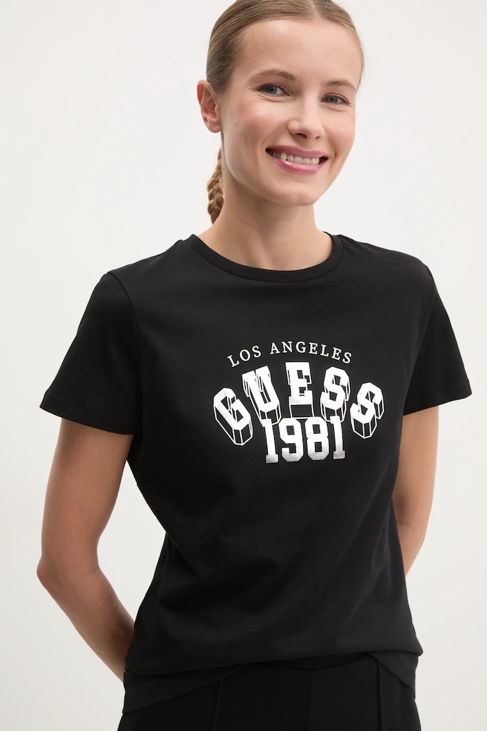 Guess tricou din bumbac MARTINA negru V5RI06.I3Z14