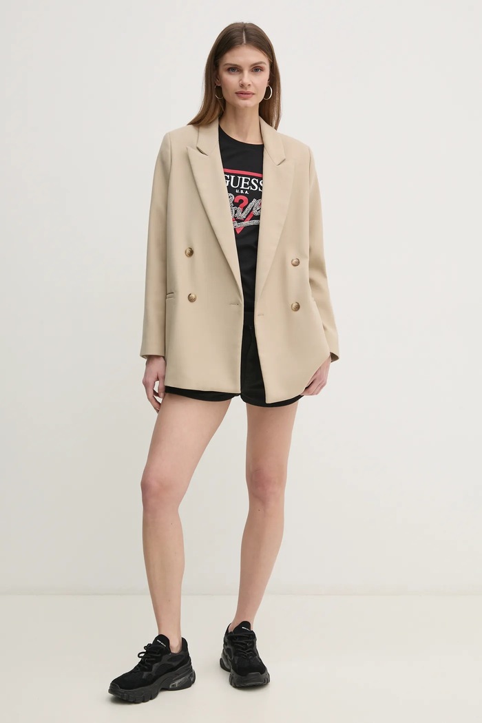 Bavlněné tričko Guess W5RI10.I3Z14 černá SS25
