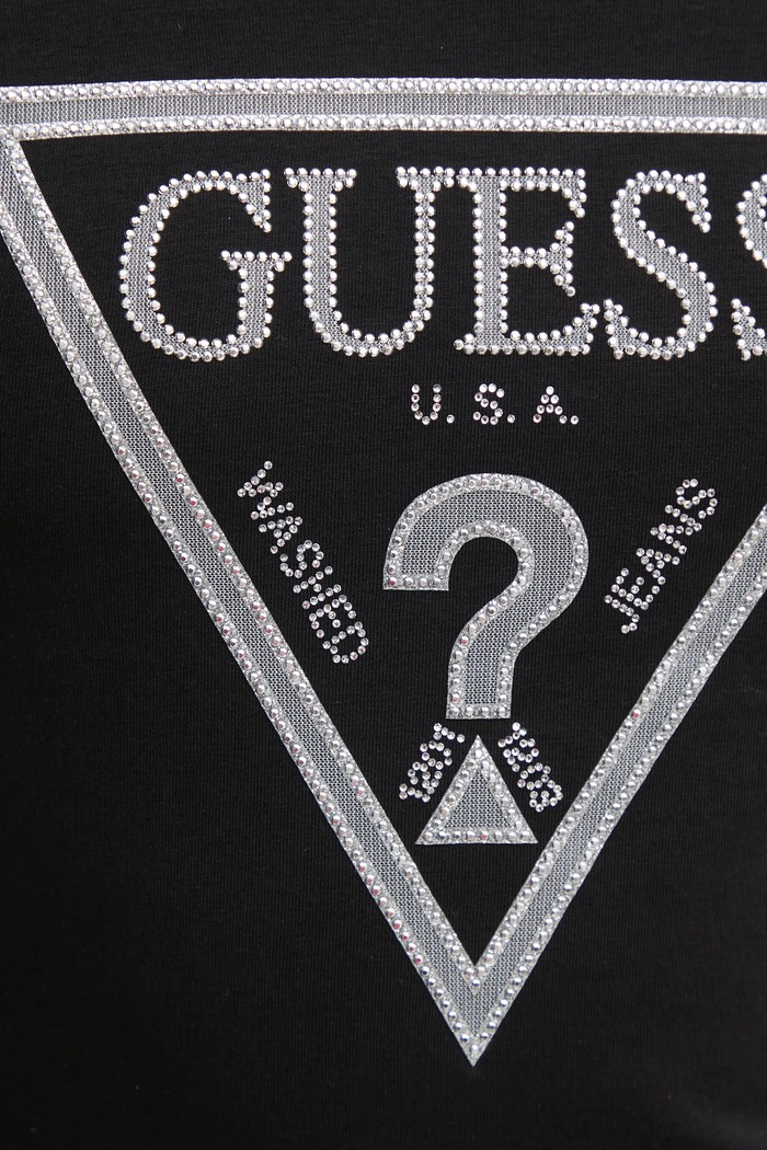 Μπλουζάκι Guess μαύρο W5RI11.J1314