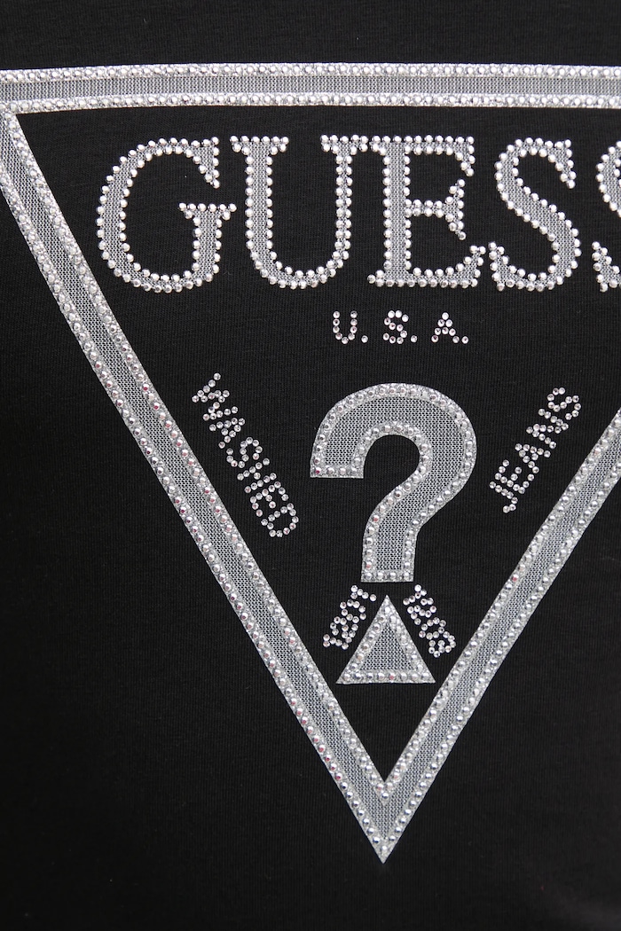 Μπλουζάκι Guess μαύρο W5RI11.J1314