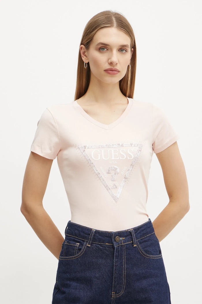 Tričko Guess růžová W5RI21.J1314