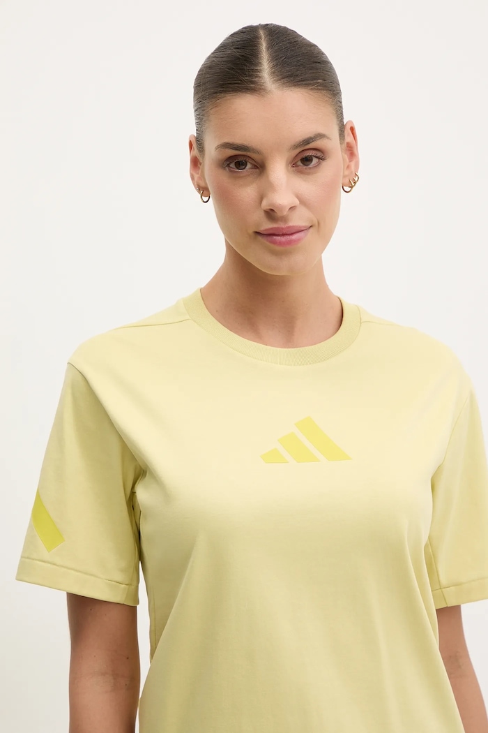 Bavlněné tričko adidas Z.N.E. žlutá JC5400