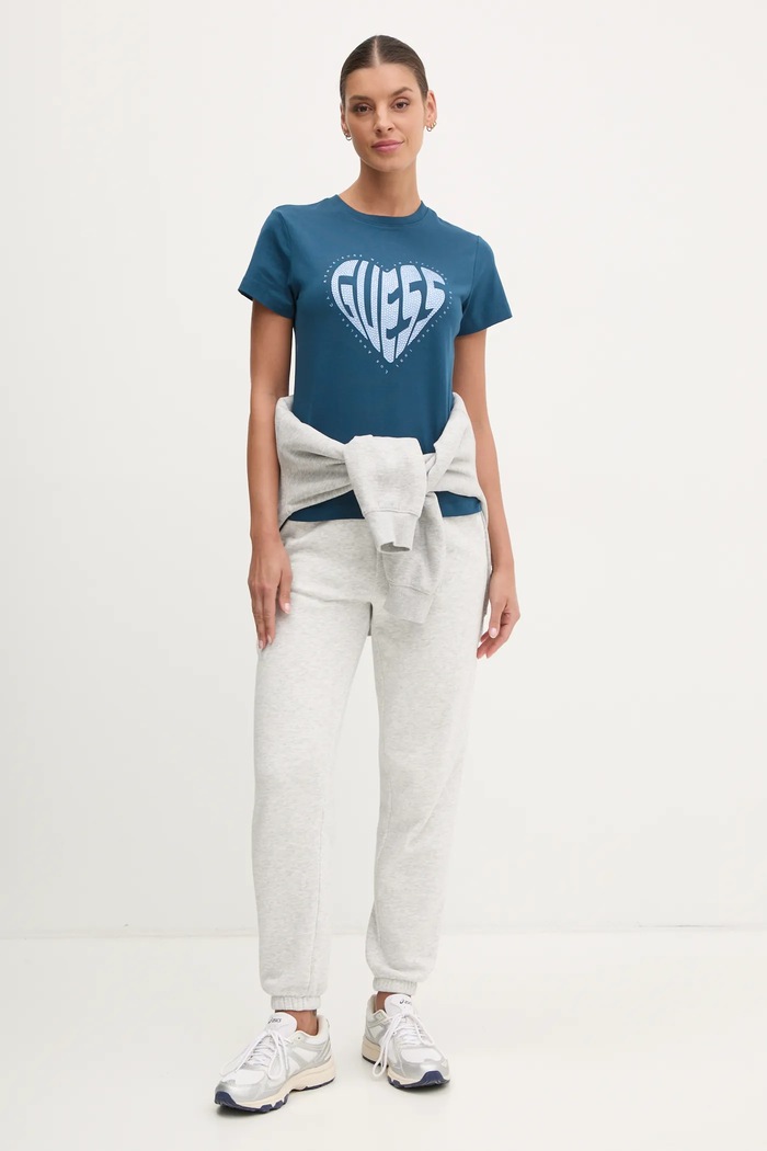 Guess Μπλουζάκι Guess JULIA V5RI08.J1314 μπλε SS25