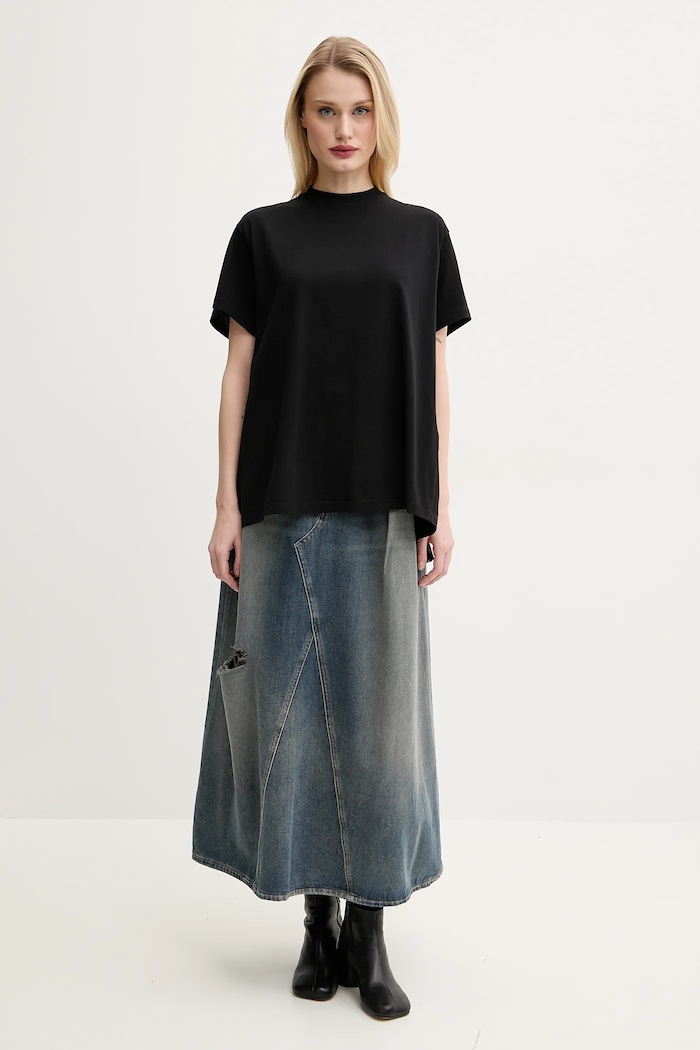 MM6 Maison Margiela tricou din bumbac S52GC0333 negru SS25