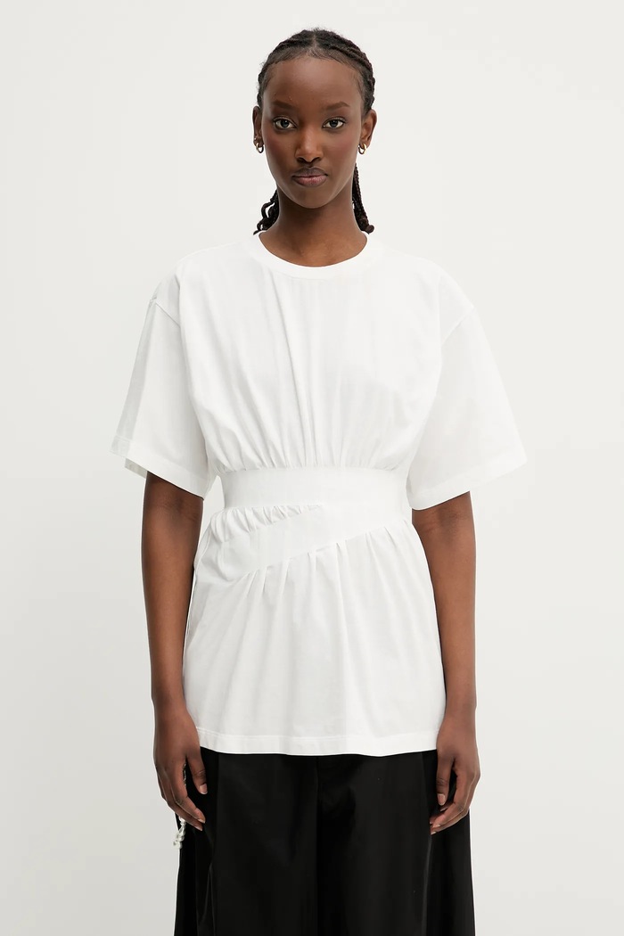 MM6 Maison Margiela tricou din bumbac uni alb S52GC0335