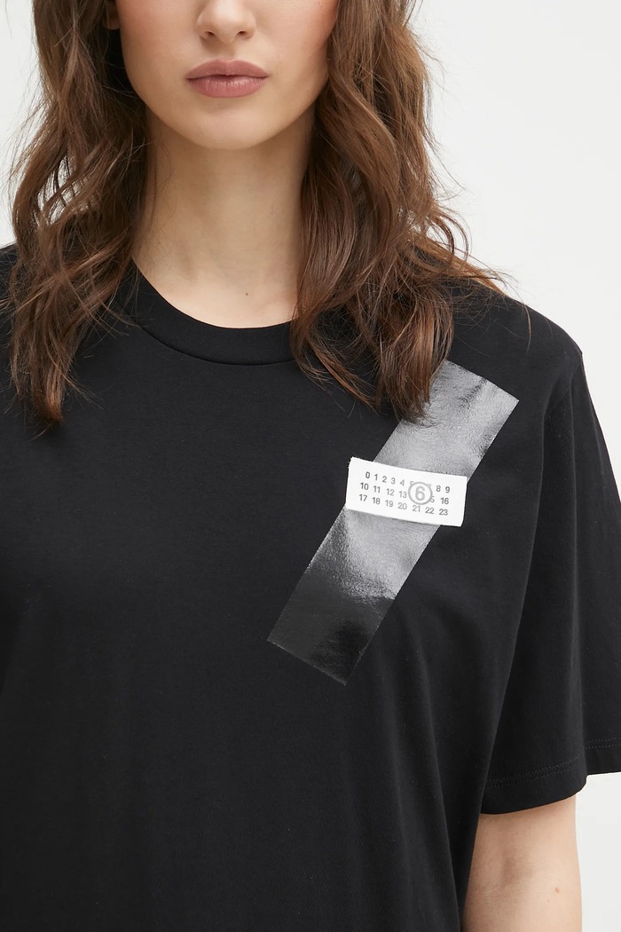 Бавовняна футболка MM6 Maison Margiela MM6 Maison Margiela S52GC0336 чорний