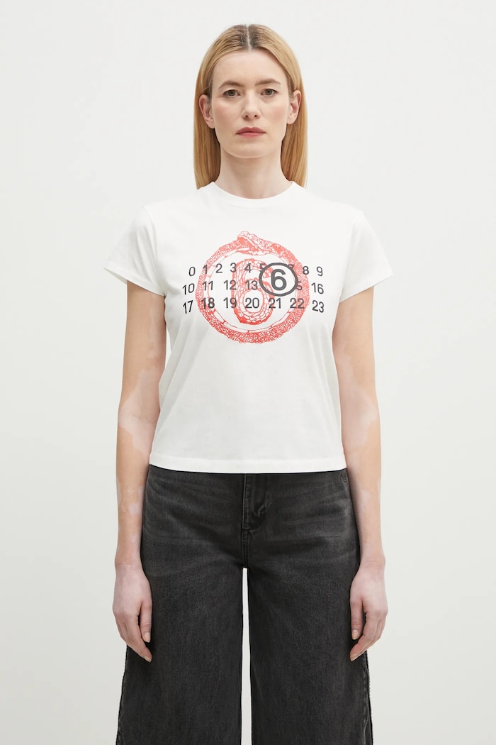 MM6 Maison Margiela cotton t-shirt regular white S62GD0196