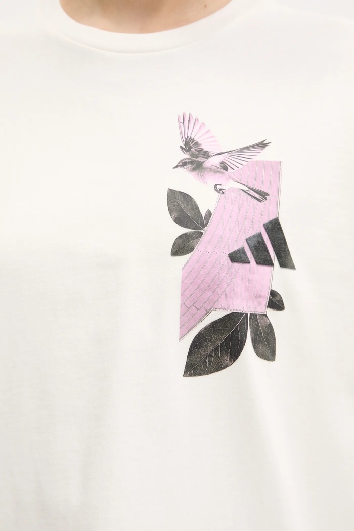 adidas t-shirt LENS PKT JN6574 beżowy