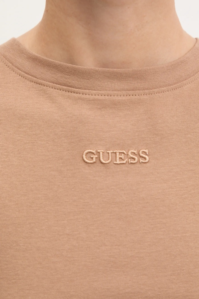Bavlněný top Guess GELSEY Guess hnědá V5RP14.KCOI1
