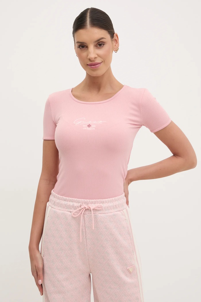 Tričko Guess SUZANNE růžová V5RP00.KBCO2