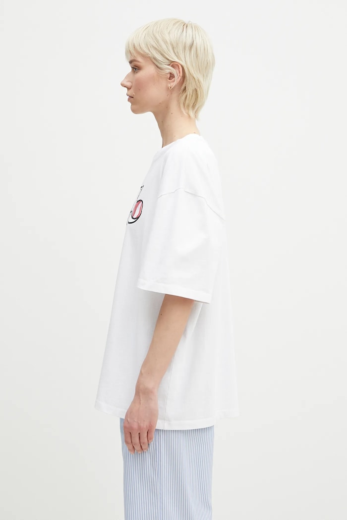 Хлопковая футболка Fiorucci Curly Lollipop Logo Boxy Fit T-Shirt U02SPTSH103CJ01WH10 белый SS25