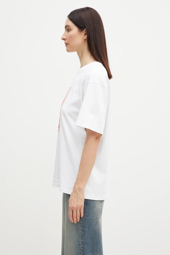 Fiorucci t-shirt in cotone Lollipop Mouth Print Boxy T-Shirt U02SPTSH103CJ01WH09 bianco SS25