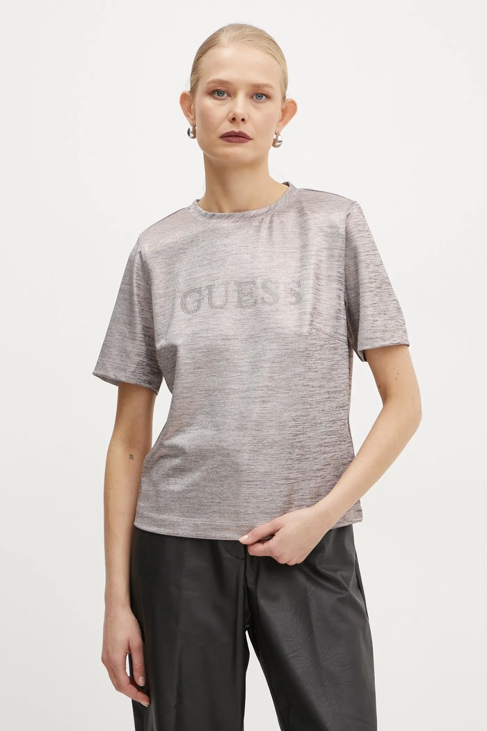 Μπλουζάκι Guess SPERANZA κανονικό ροζ W5RP10.KCN42