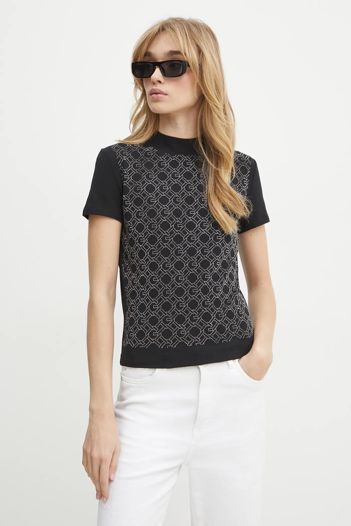 Guess tricou imprimeu negru W5RI15.J1314