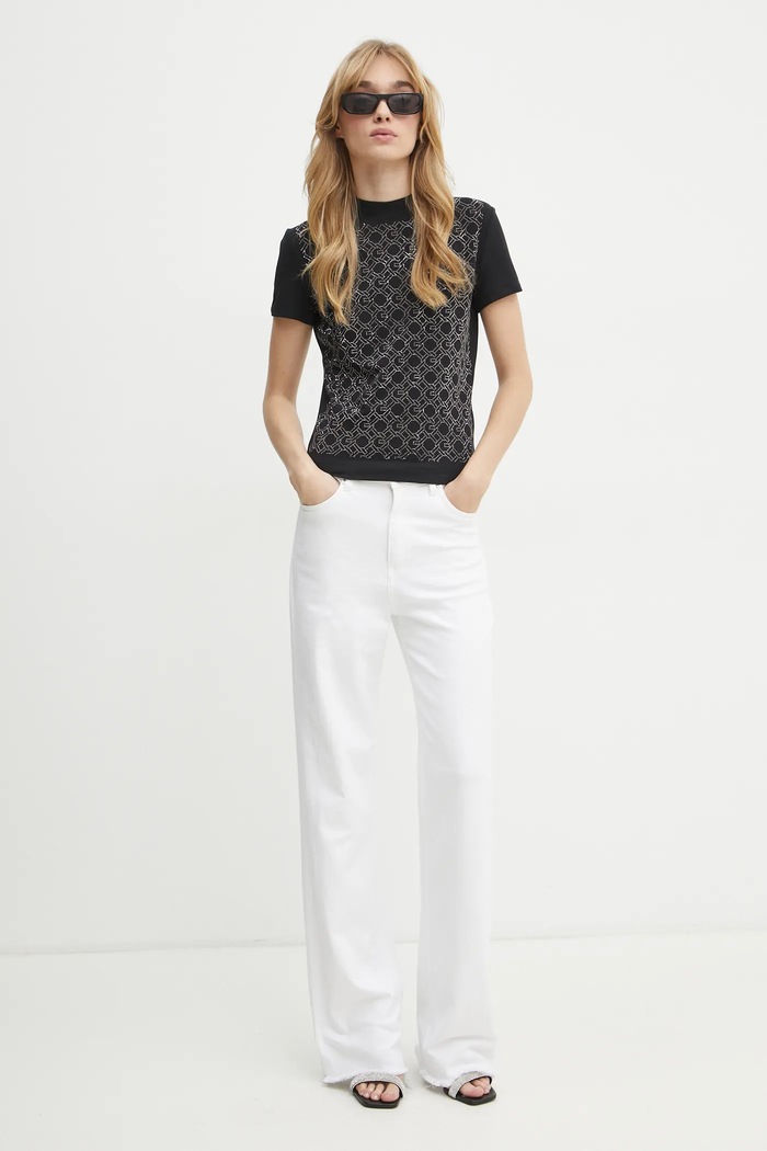 Guess tricou W5RI15.J1314 negru SS25