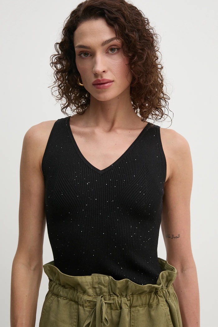 Guess top EDEN szpic czarny W5RR18.Z34O0