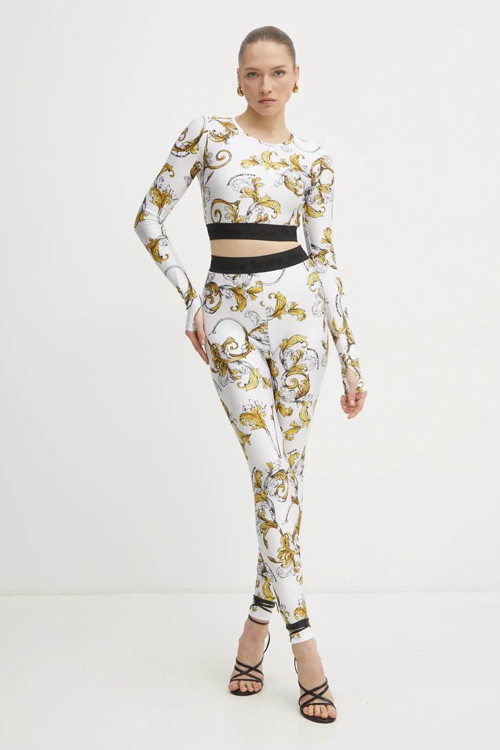 Tričko s dlouhým rukávem Versace Jeans Couture bílá 78HAH218.JS470