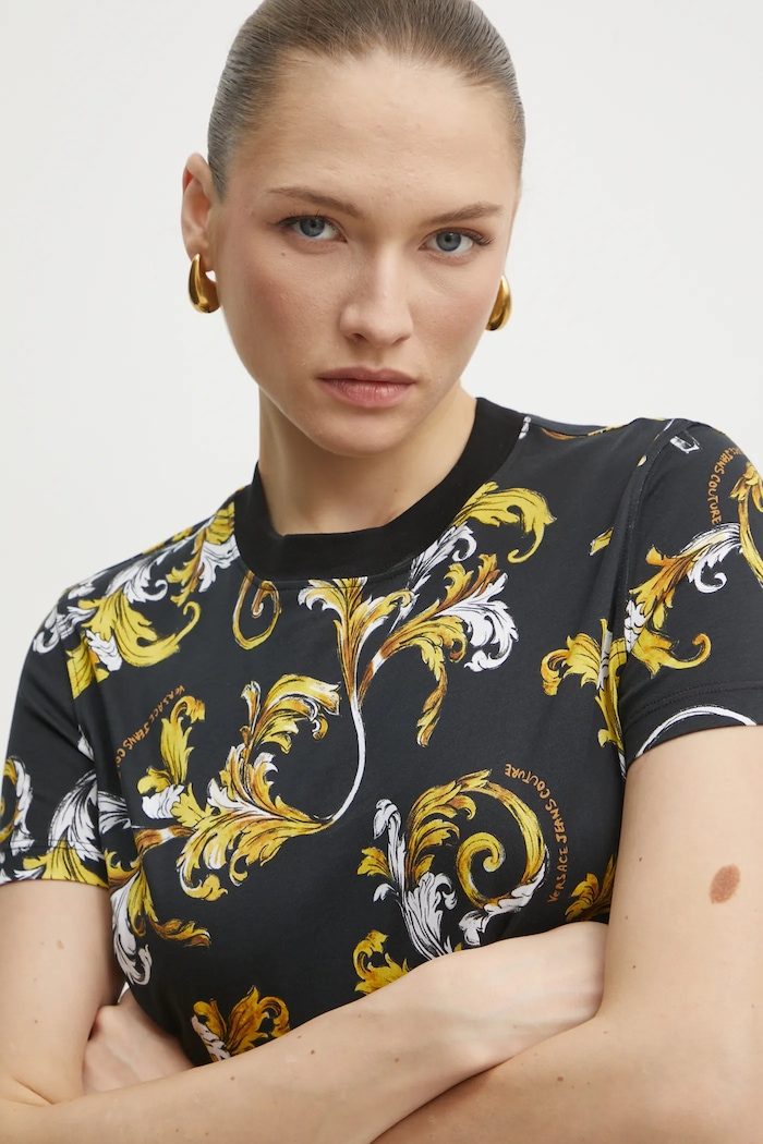 Majica kratkih rukava Versace Jeans Couture crna 78HAH613.JS458