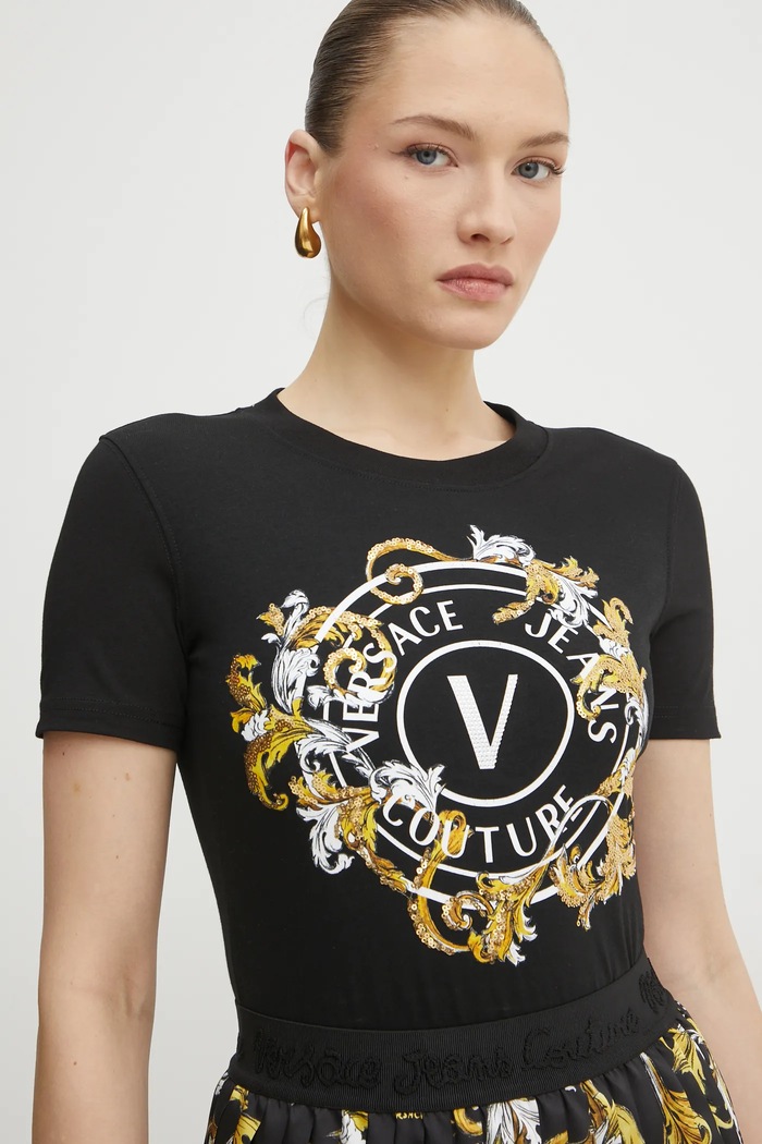 Tričko Versace Jeans Couture čierna 78HAHC01.CJ02C