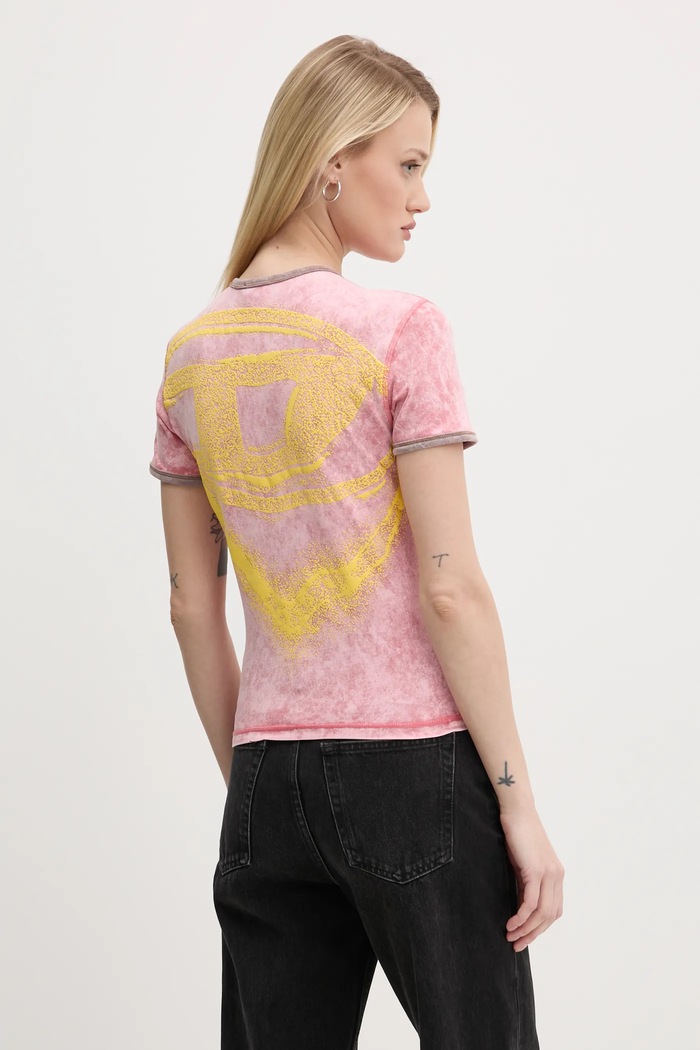 Odzież Diesel t-shirt T-UNCUTIE-LONG-Q3 T-SHIRT A17316.0SLBB różowy