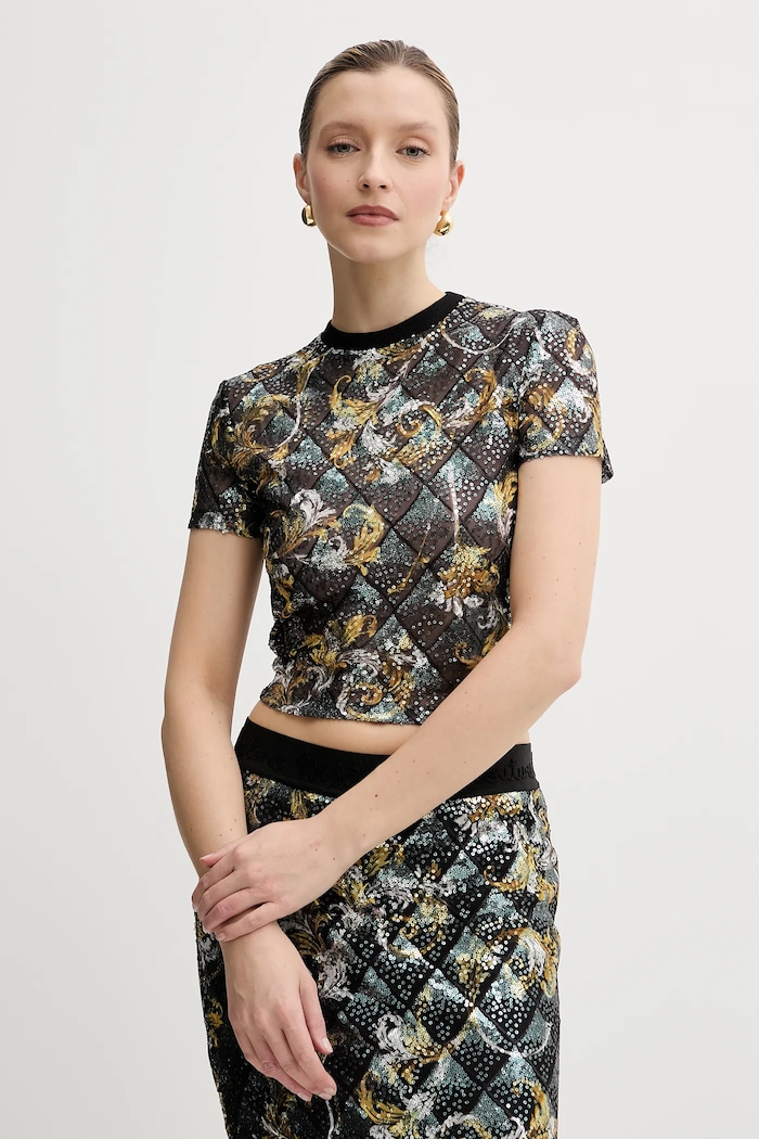 Versace Jeans Couture Tričko Versace Jeans Couture černá 78HAH602.JS443