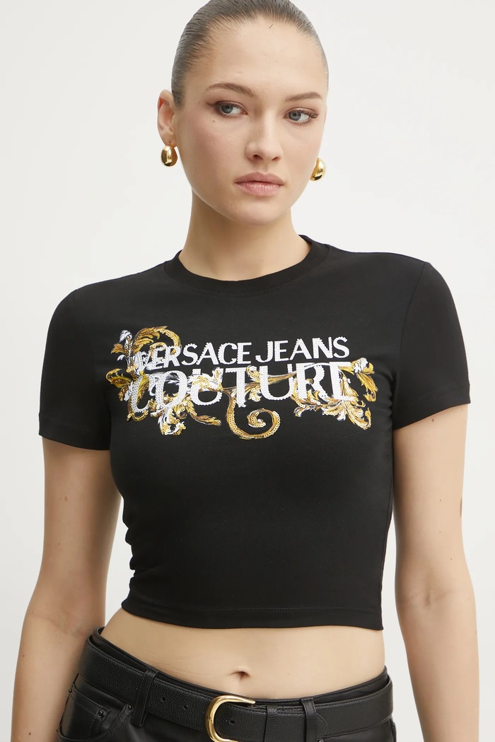 Tričko Versace Jeans Couture čierna 78HAHC05.CJ02C