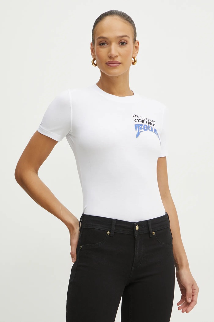 Îmbrăcăminte Versace Jeans Couture tricou 78HAHC07.CJ02C alb