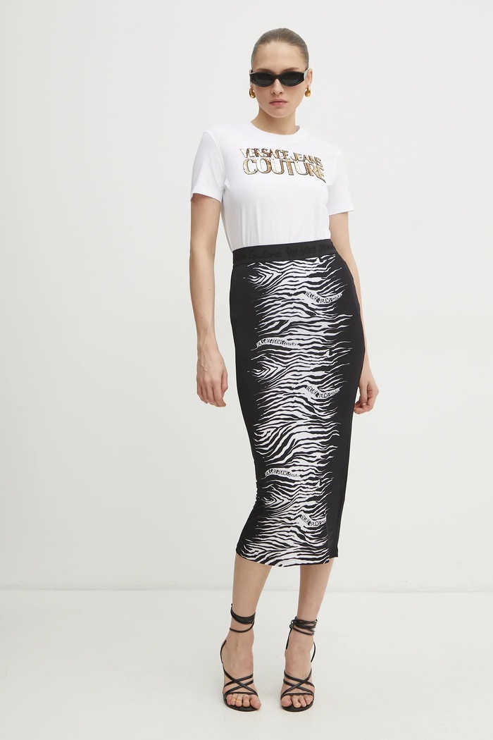 Versace Jeans Couture tricou din bumbac 78HAHE02.CJ00E alb SS25