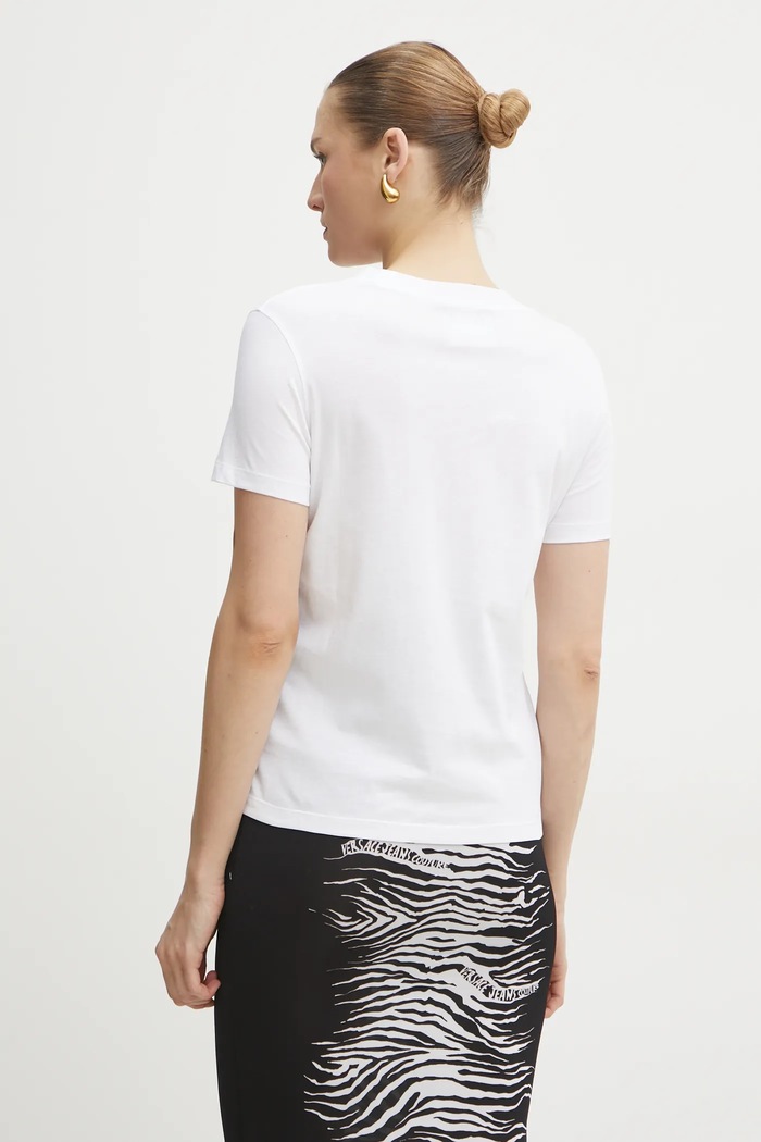 Îmbrăcăminte Versace Jeans Couture tricou din bumbac 78HAHE02.CJ00E alb
