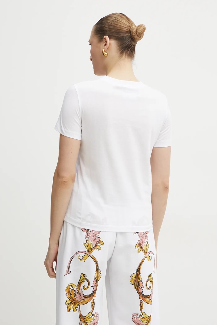 Îmbrăcăminte Versace Jeans Couture tricou din bumbac 78HAHT01.CJ00T alb