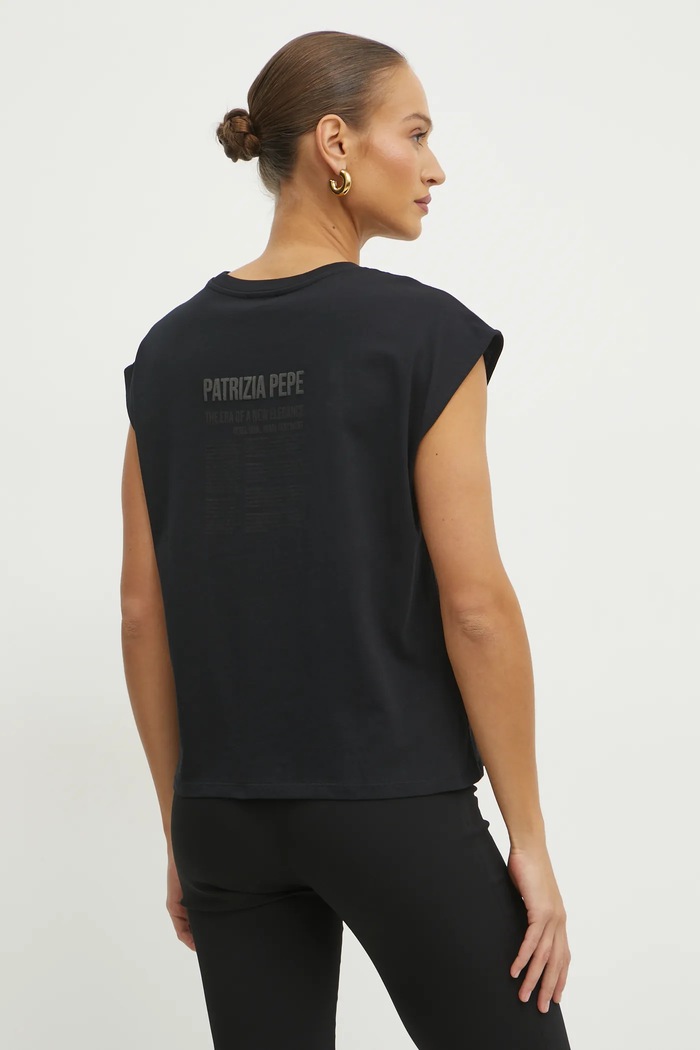 Дрехи Памучна тениска Patrizia Pepe 2M4436.J290 черен