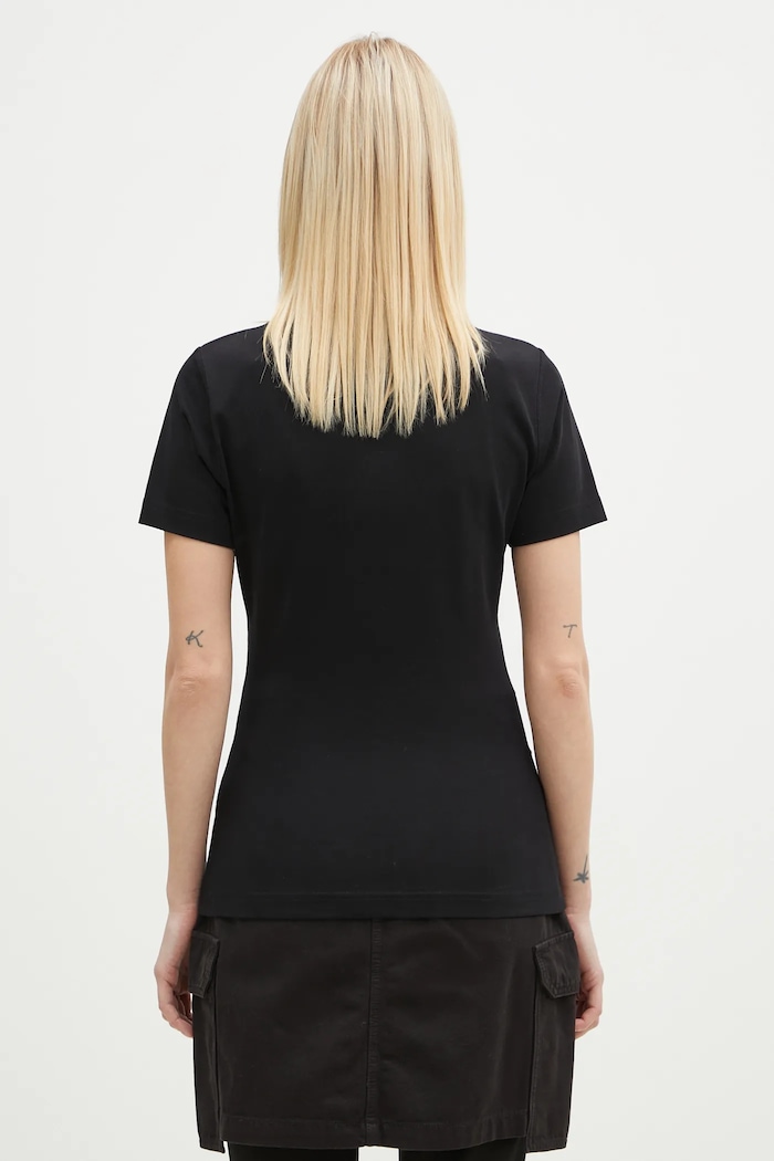 Clothing VETEMENTS t-shirt Embroidered Logo Fitted Hourglass WA66TR630B black