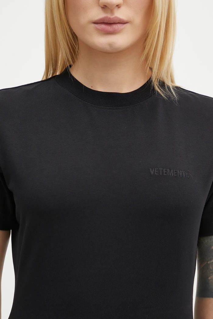 VETEMENTS t-shirt Embroidered Logo Fitted Hourglass black WA66TR630B