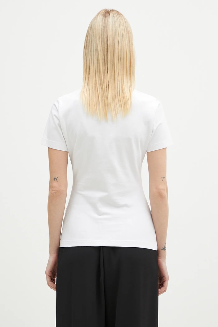 Abbigliamento VETEMENTS t-shirt Embroidered Logo Fitted Hourglass WA66TR630W bianco