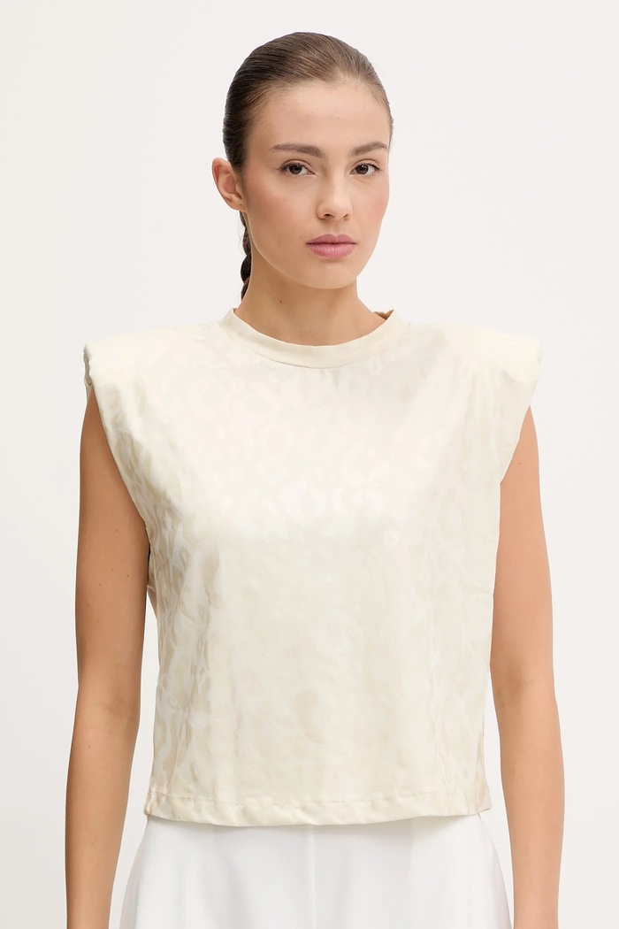 Top EA7 Emporio Armani potlač béžová AF10373.7W000482