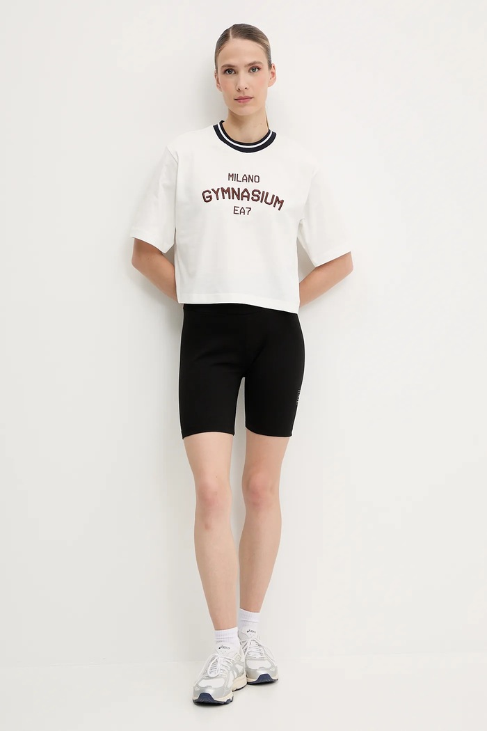 EA7 Emporio Armani t-shirt bawełniany AF13243.7W000148 biały SS25