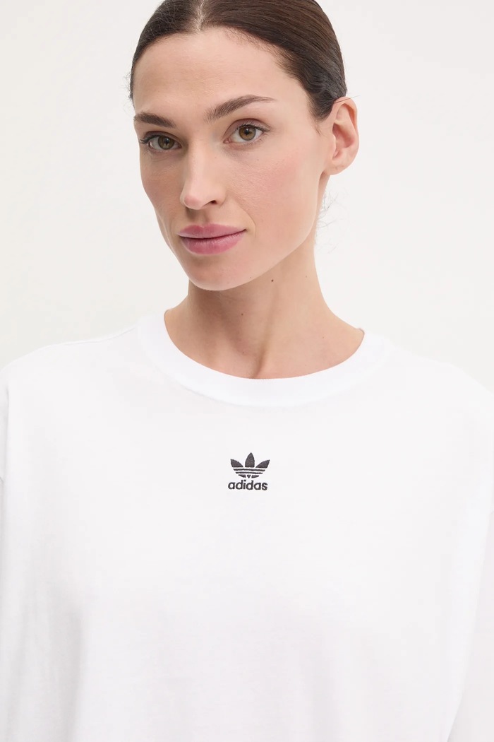 Памучна тениска adidas Originals Essential бял JC8967