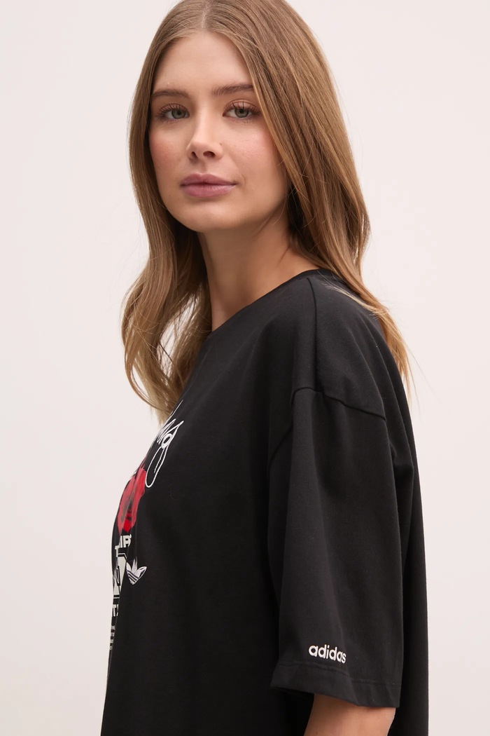 Tričko adidas Originals FLOWER TEE černá JN6689
