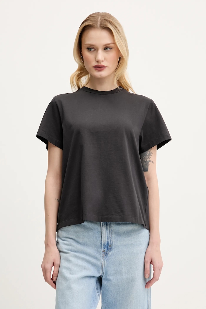Бавовняна футболка MM6 Maison Margiela гладкий чорний S52GC0334.S24311